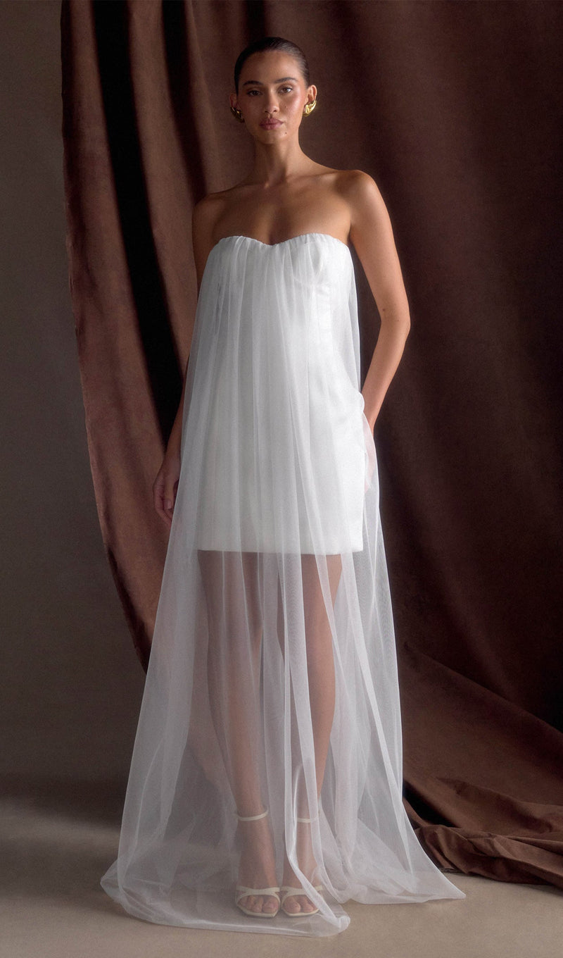 Chiffon Strapless Maxi Dress