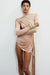 Mid-High Neck Wrap Style Long-Sleeve Mini Dress