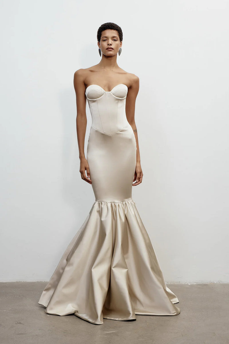 Satin Strapless Mermaid Gown