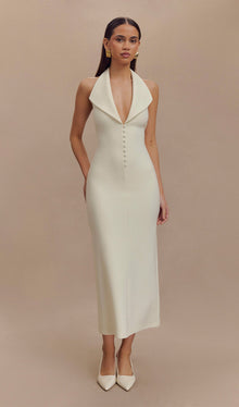 Crepe Halter Midi Dress