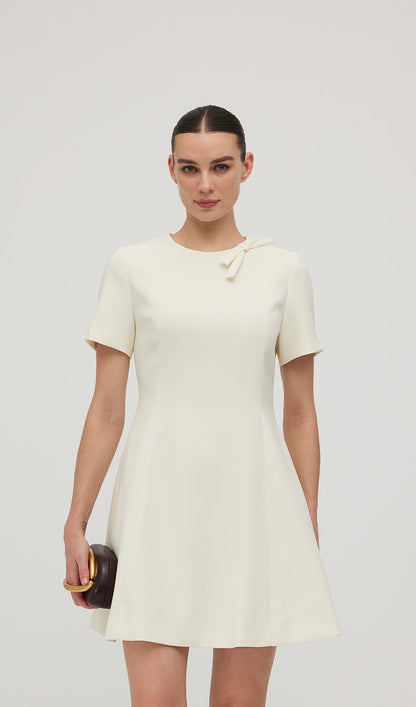 Crepe With Bow Detail Mini Dress