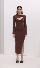 Cut Out Split Midi Dress