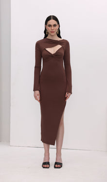 Cut Out Split Midi Dress