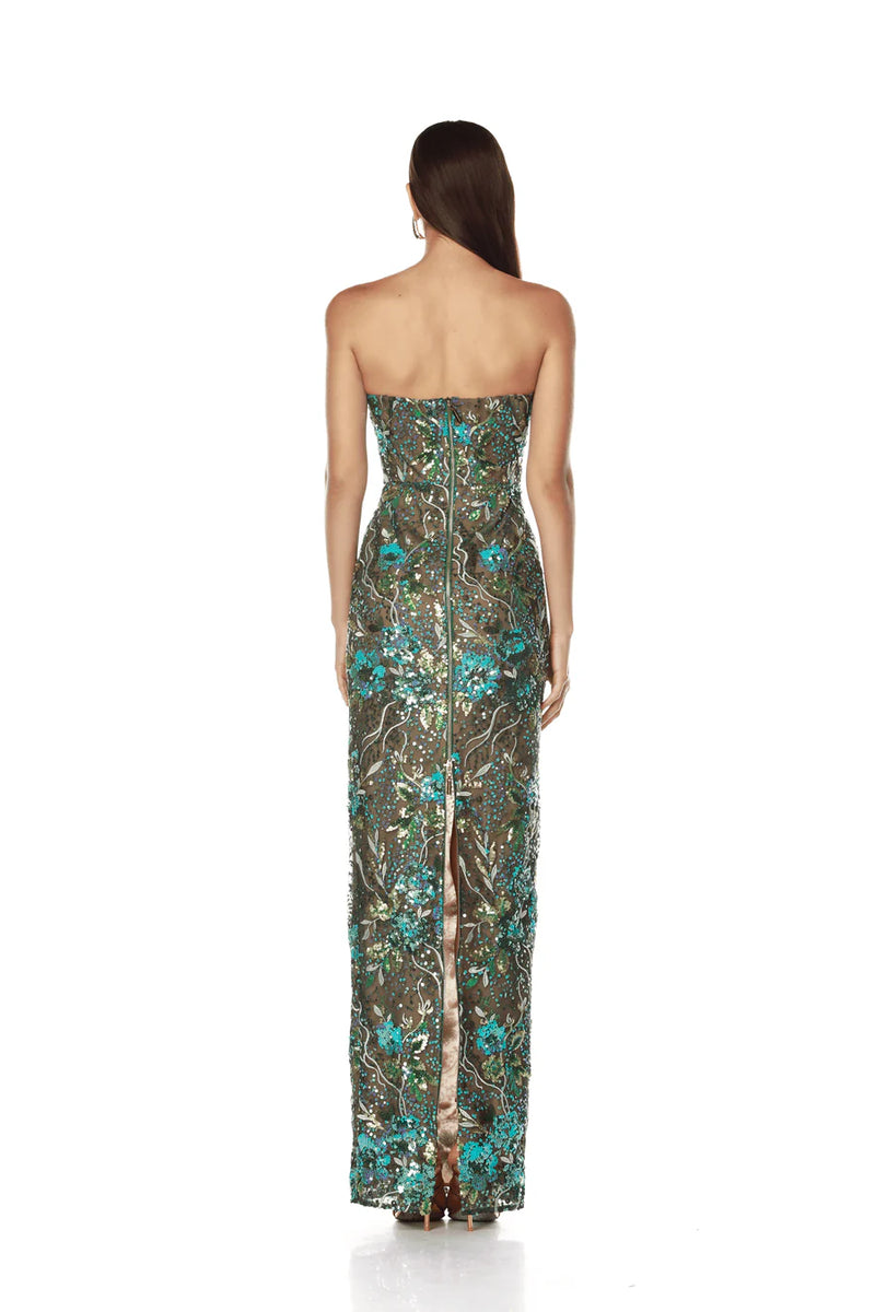Dahlia Teal Multi Maxi Dress