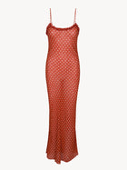 Spaghetti Strap Printed Mesh Dress