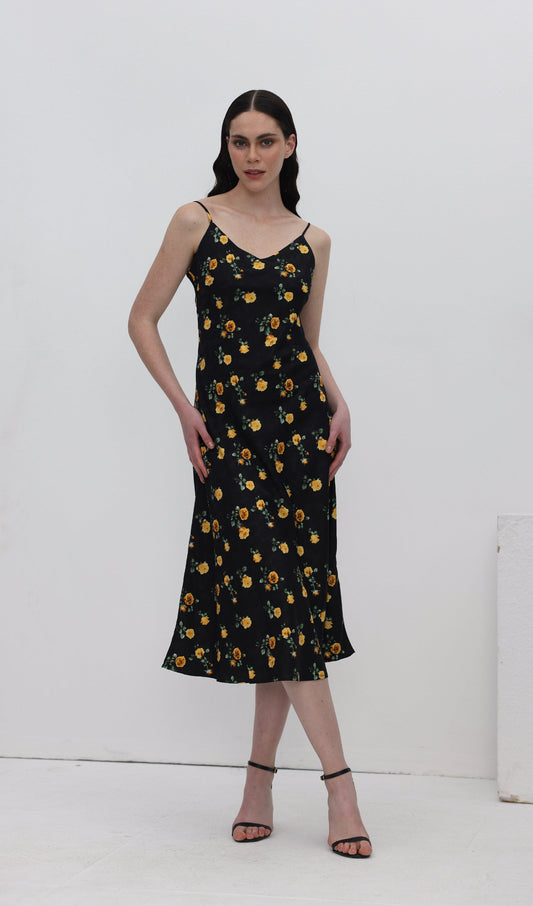 Flower Slip Midi Dress