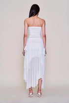 Strapless Waist Twist Front Slit Dress