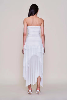 Strapless Waist Twist Front Slit Dress