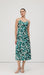 Green Leaf Print Midi Dress