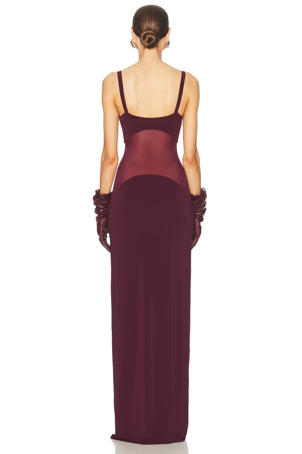 Spaghetti Strap Mesh Splicing Bodycon Dress