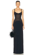 Spaghetti Strap Mesh Splicing Bodycon Dress