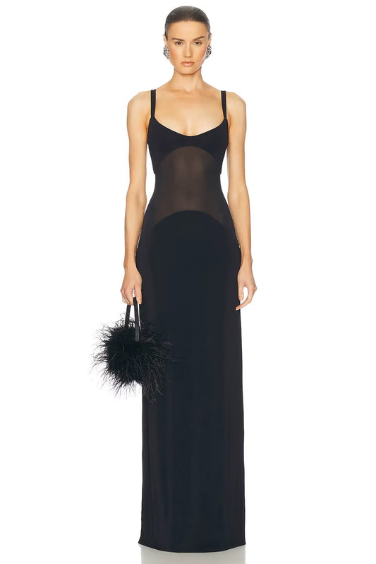 Sheer Knit Curve Maxi Dress