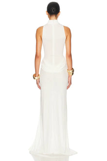 High-Neck Tank-Style High-Slit Dress