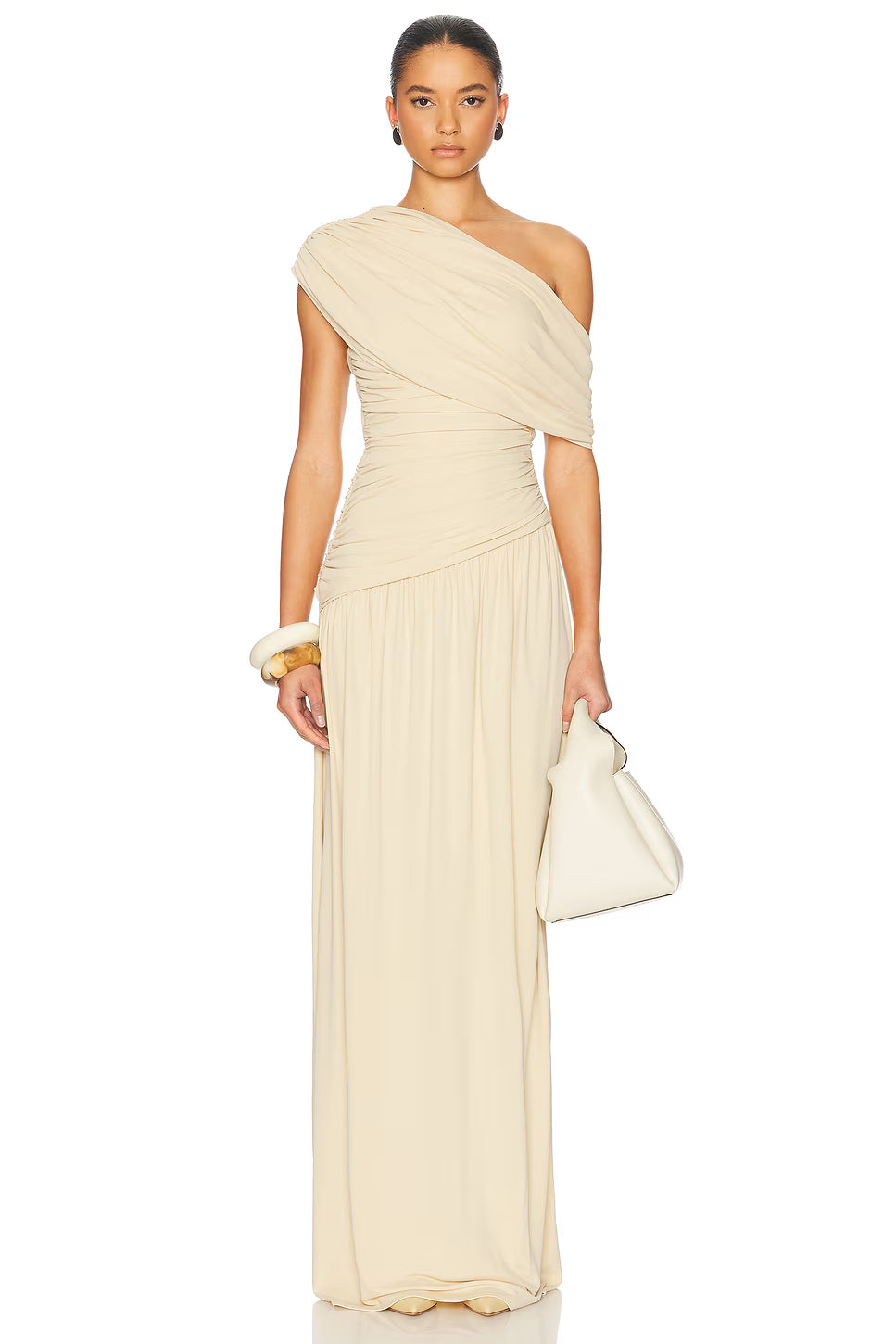 One-Shoulder Ruched Maxi Dress