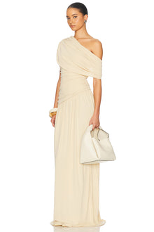 One-Shoulder Ruched Maxi Dress