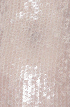 Spaghetti Strap Double-Slit Chiffon Sequin-Panel Dress