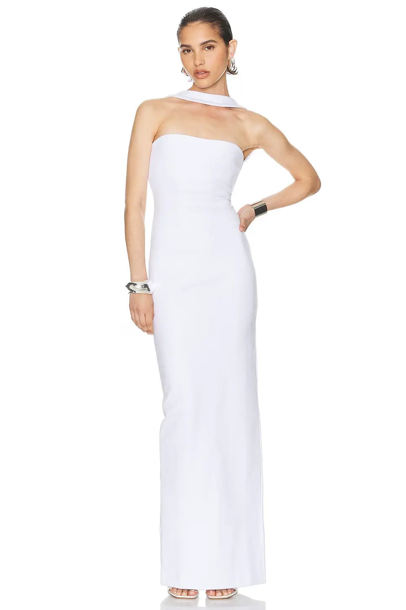 Neck-Wrap Strap Strapless Dress