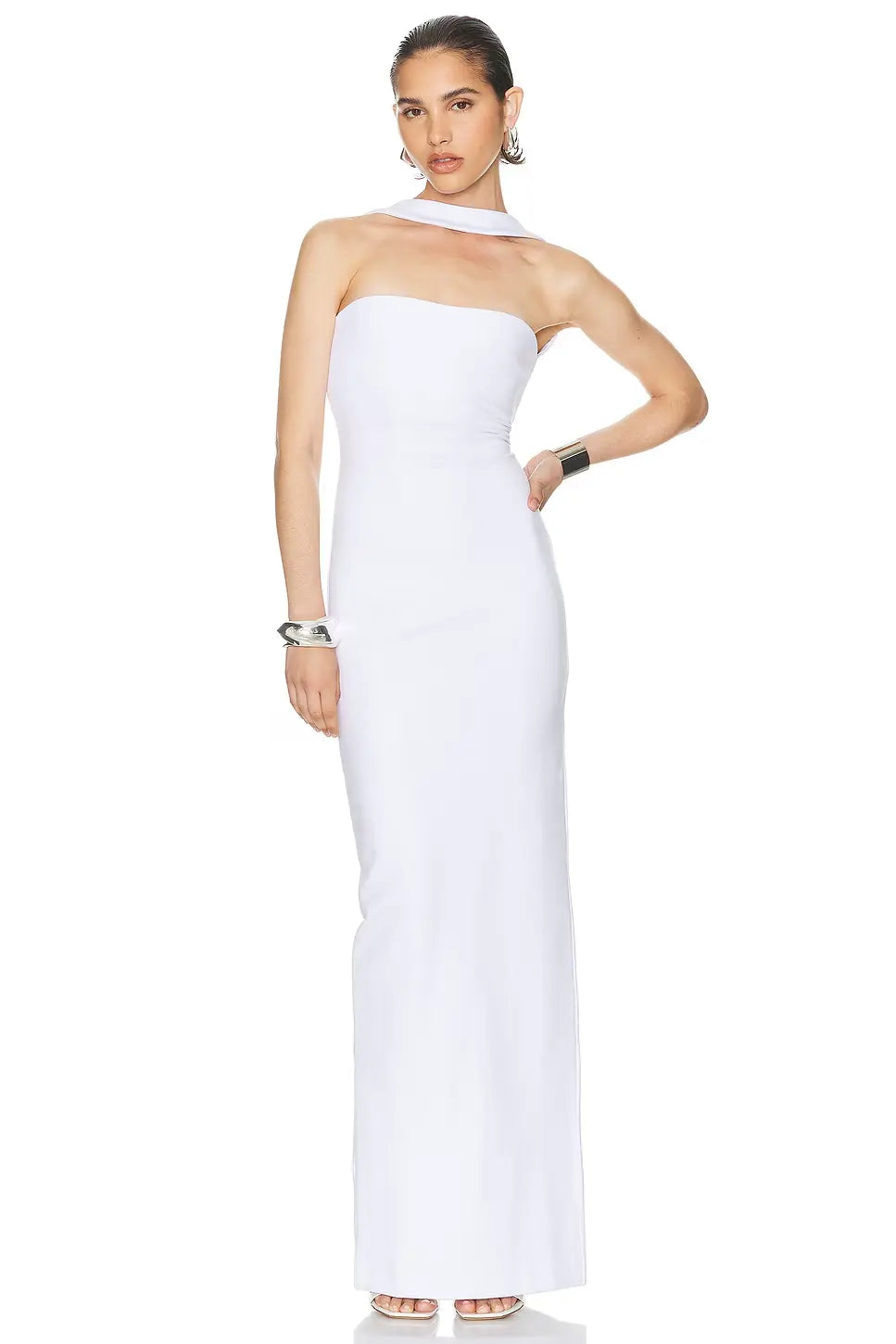 Neck-Wrap Strap Strapless Dress