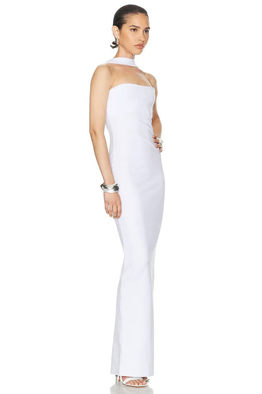 Neck-Wrap Strap Strapless Dress