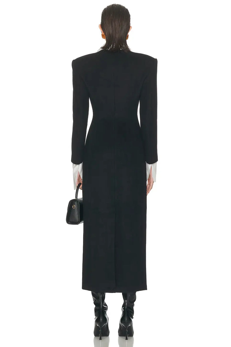 Retro Square Collar Wool Coat