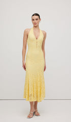 Halter Lace Midi Dress