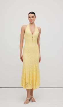 Halter Lace Midi Dress