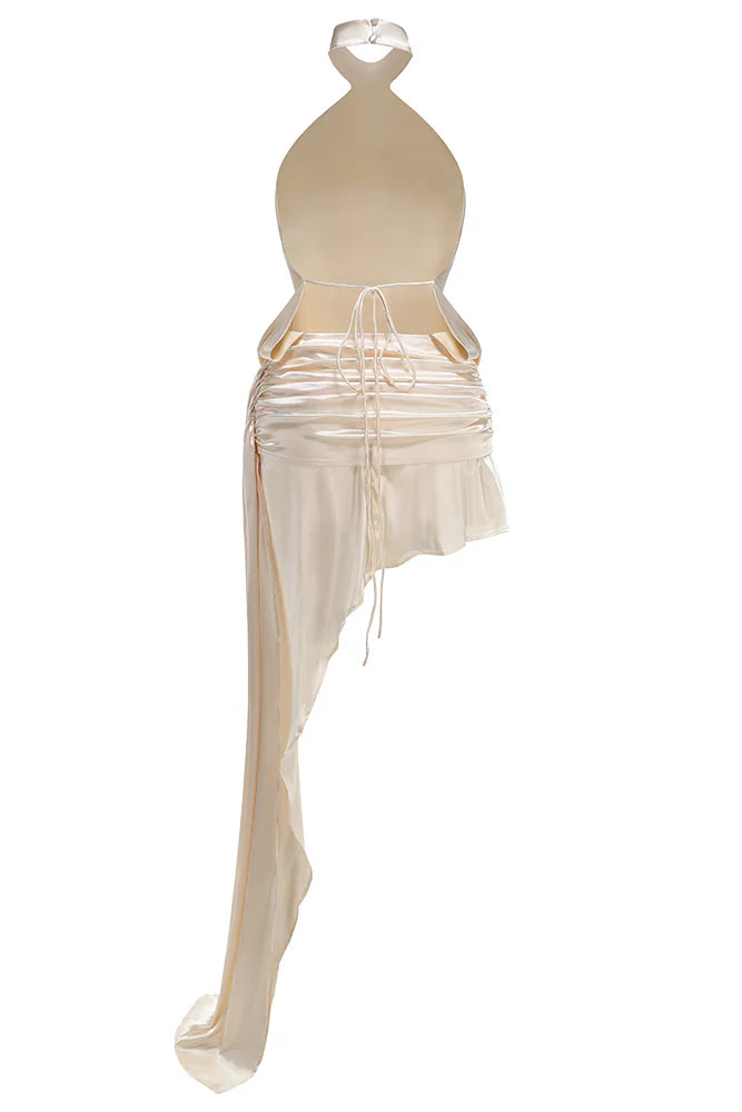 Halter Neck Open-Back Mini Dress