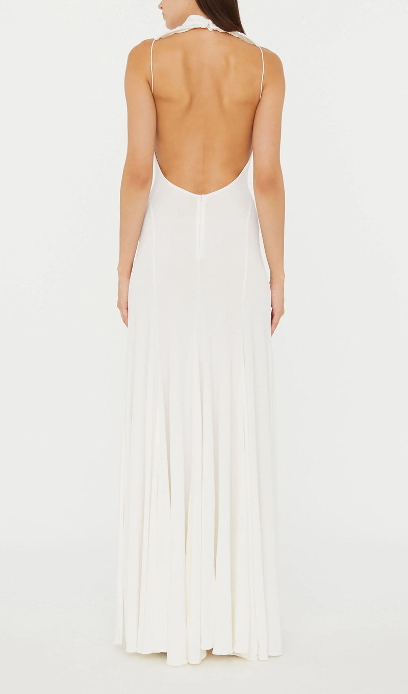 Halter Open Back Maxi Dress