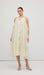 Halterneck Rose Detail Ruffle Midi Dress