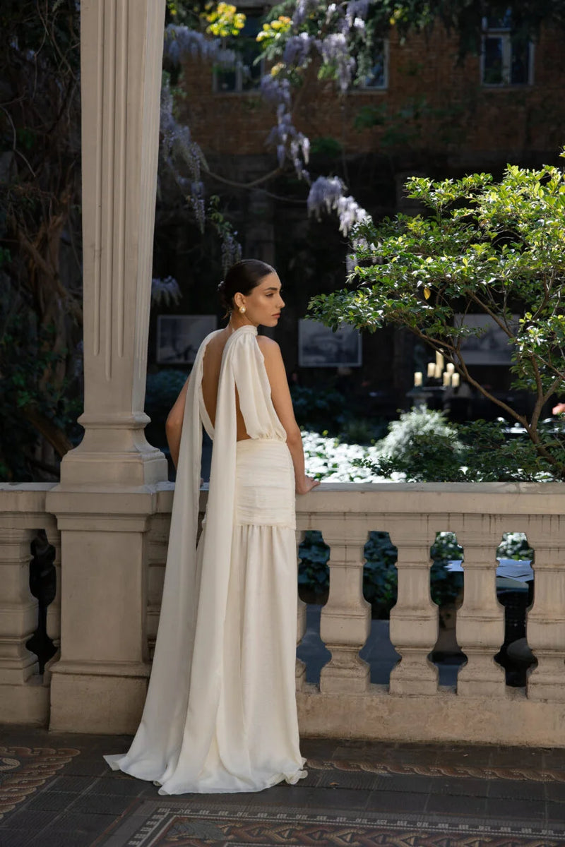 Scarf-Style Backless Maxi Dress