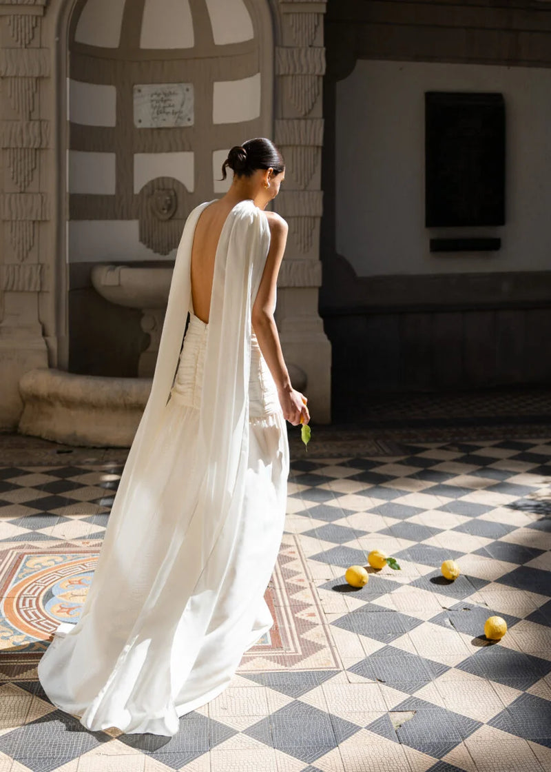 Scarf-Style Backless Maxi Dress