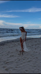 Strapless Bandage Fringe Panel Dress