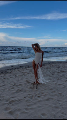 Strapless Bandage Fringe Panel Dress