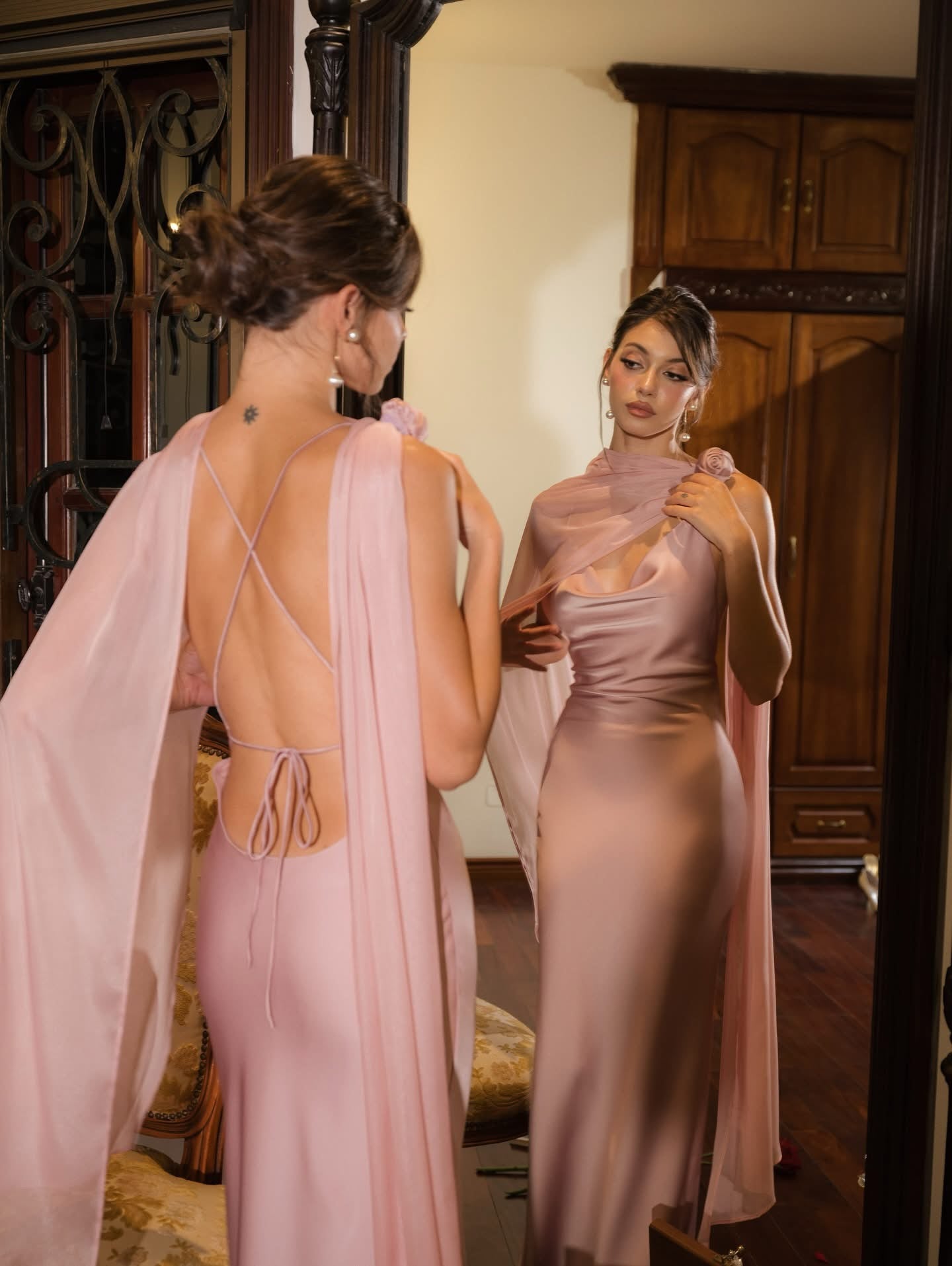 Satin Backless Dress