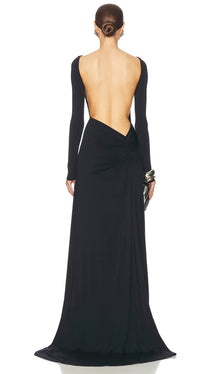 Jersey Open Back Maxi Dress