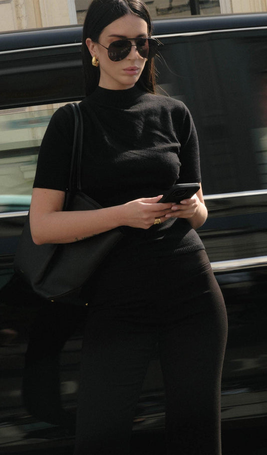 Knitted Top With High Collar