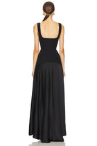 Spaghetti Strap Square-Neck Dress featuring Satin Contrast Panels