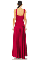 Spaghetti Strap Square-Neck Dress featuring Satin Contrast Panels