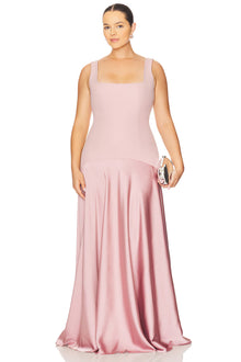 Spaghetti Strap Square-Neck Dress featuring Satin Contrast Panels