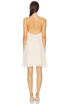 Halter-Tie Asymmetric-Hem Chiffon Mini Dress