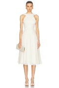 Scarf-Style Sleeveless Backless Spaghetti Strap Chiffon-Panel Dress