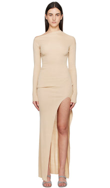 Irregular Solid Slit Maxi Dress