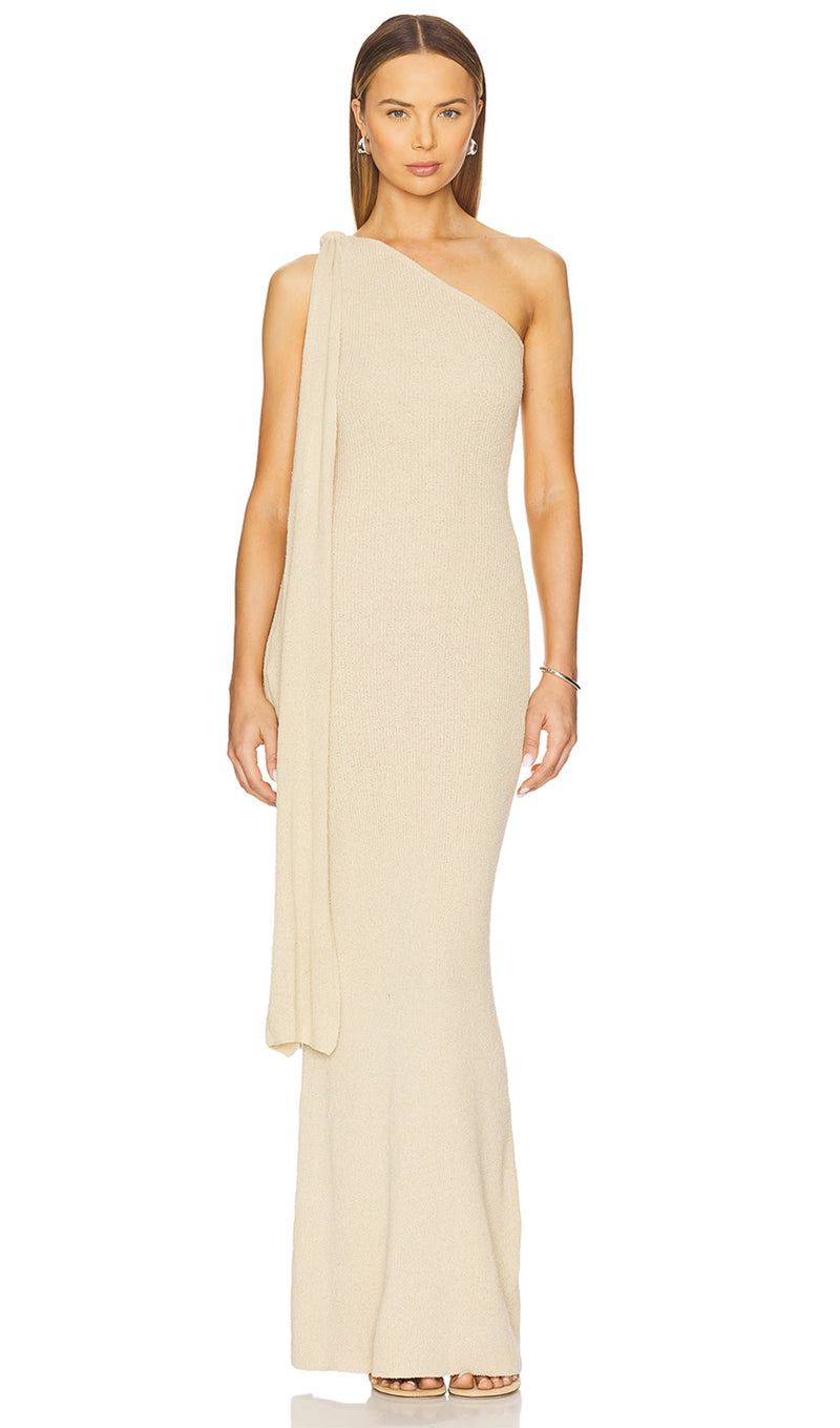 One Shoulder Tie Maxi Dress