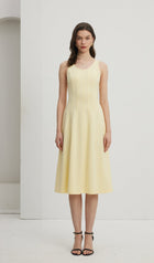 Pleated Split Midi Dress