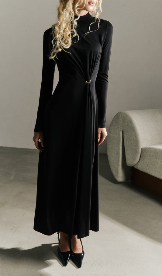 Jersey Metallic Decor Maxi Dress