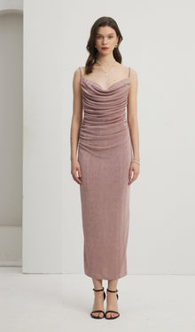 Gathered Draped Maxi Dress