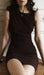 Asymmetric Shoulder Wide Band Mini Dress