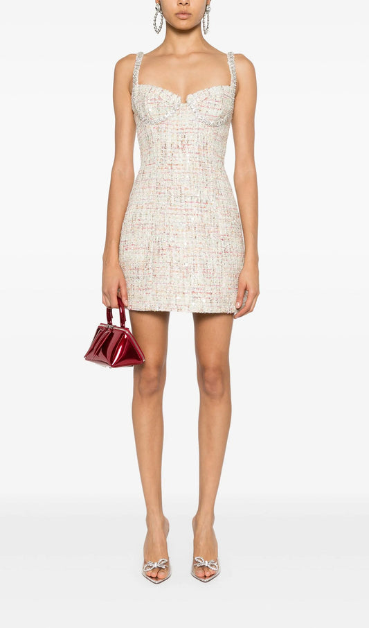 Embellished Boucle Mini Dress
