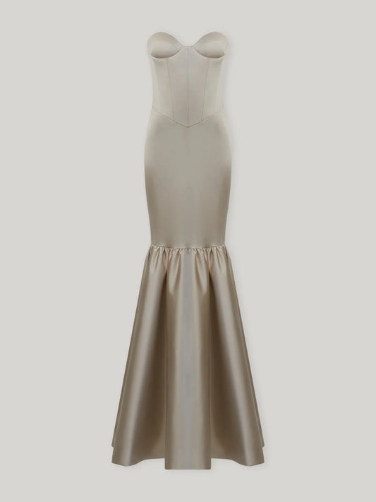 Satin Strapless Mermaid Gown