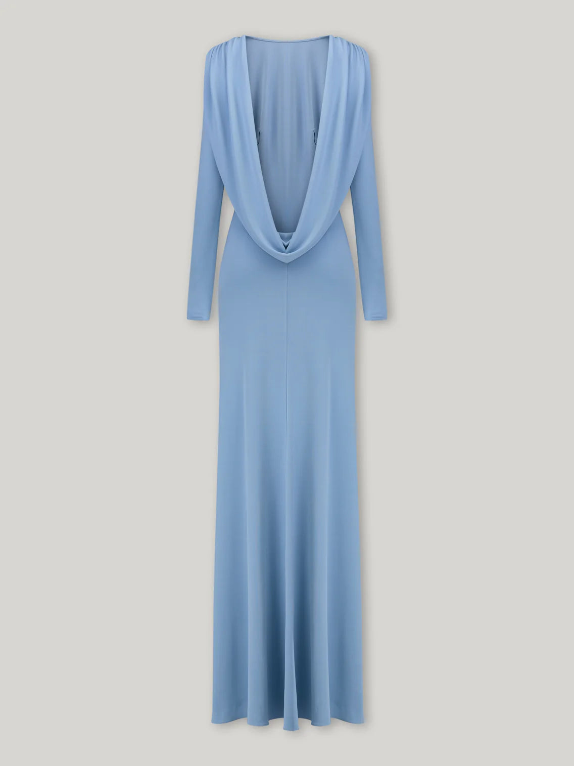 Long-Sleeve Shoulder-Deconstructed Backless Dress